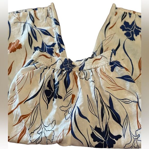 Rachel Roy Wide Leg Linen Pants womens M Lightweight Flowy Cropped 2 Pockets - Picture 5 of 6